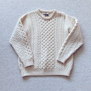 Authentic Irish cable knit wool sweater